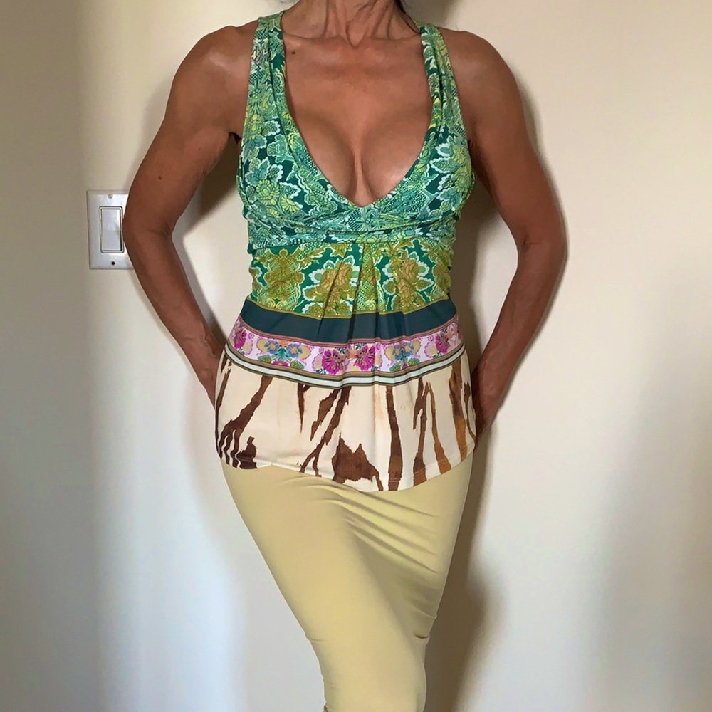 Roberto Cavalli mixed print tank top